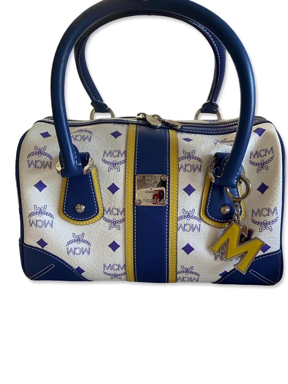 MCM Visetos Monogram Boston Bag